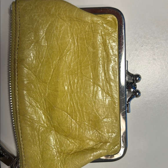 HOBO Yellow Leather Wallet with silver metal hardwate - Picture 9 of 12